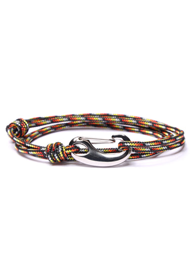 Black, Red and Orange Tactical Cord Bracelet for Men (Silver Clasp -23S) Bracelets exchangecapitalmarkets   