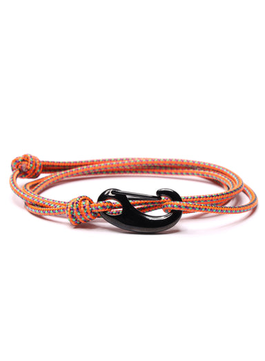 Orange Tactical Cord Bracelet for Men (Black Clasp - 28K) Bracelets exchangecapitalmarkets   