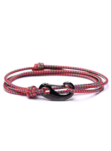 Red + Green Tactical Cord Bracelet for Men (Black Clasp - 13K) Bracelets exchangecapitalmarkets   
