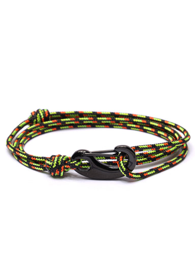 Black & Orange Tactical Cord Bracelet for Men (Black Clasp) Bracelets exchangecapitalmarkets   