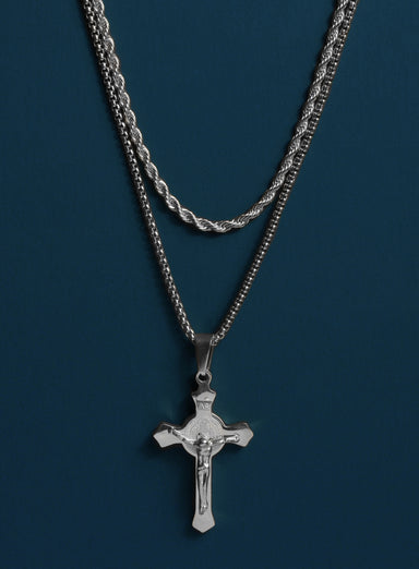 Stainless Steel Crucifix Necklace Set for Men Jewelry exchangecapitalmarkets: Men's Jewelry & Clothing.   