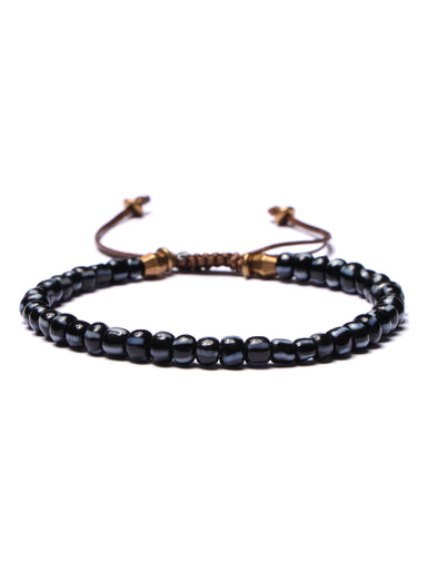 Dark Blue Chevron Glass Bead Bracelet for Men Bracelets exchangecapitalmarkets: Men's Jewelry & Clothing.   