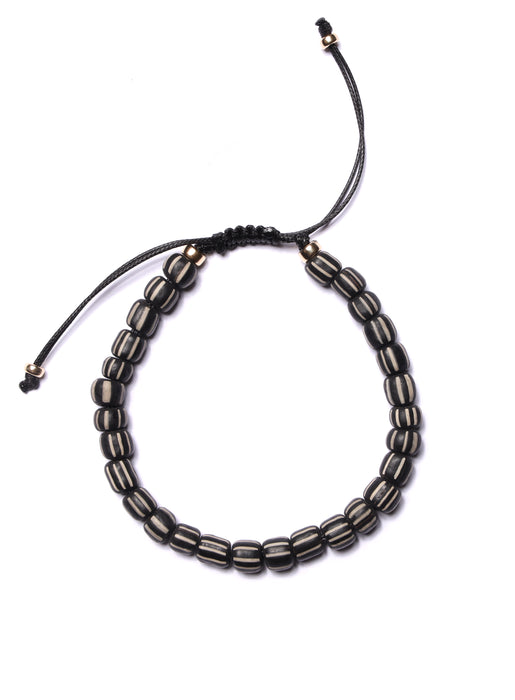 Black and White Chevron Glass Bead Bracelet Bracelets exchangecapitalmarkets: Men's Jewelry & Clothing.   