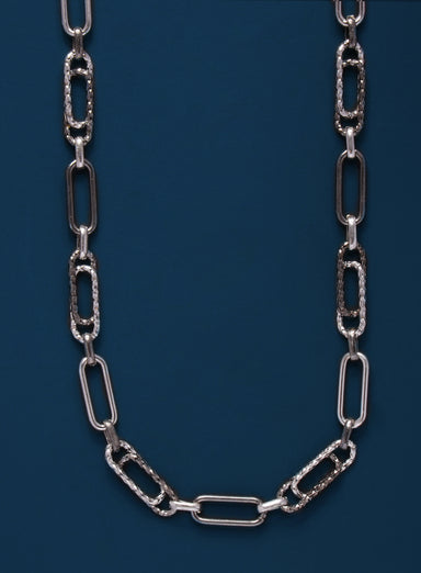 925 Oxidized and lasered Double Clip Chain Necklace Jewelry exchangecapitalmarkets: Men's Jewelry & Clothing.   