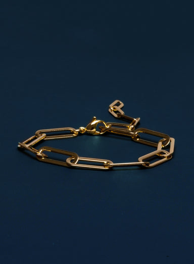 Large Gold Plated Stainless Steel Adjustable Clip Chain Bracelet Bracelets exchangecapitalmarkets: Men's Jewelry & Clothing.   