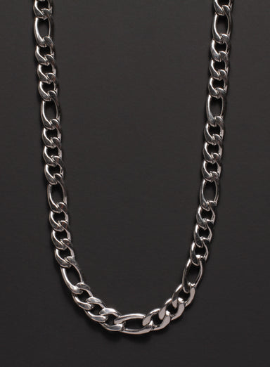 7mm Stainless Steel Figaro Chain Necklace for Men Necklaces exchangecapitalmarkets   
