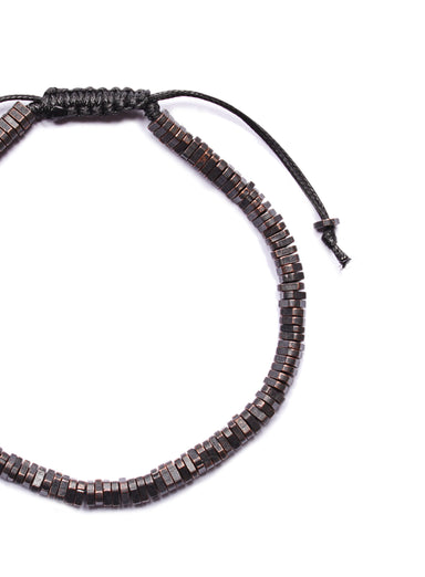 Oxidized Brass Triangles Beaded Men's Bracelet Bracelets exchangecapitalmarkets   