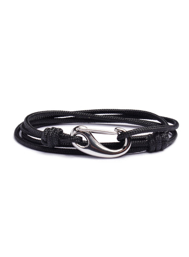 "Anchored" Black + Silver Tactical Cord Bracelet (04S) Bracelets exchangecapitalmarkets   