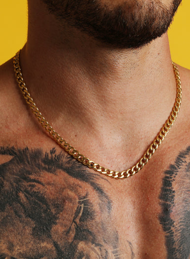 7mm Gold Curb Chain Necklace for Men Necklaces exchangecapitalmarkets   