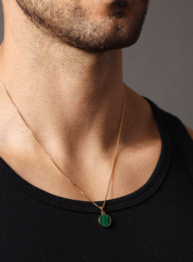 Malachite Gemstone Necklace Necklaces exchangecapitalmarkets: Men's Jewelry & Clothing.   