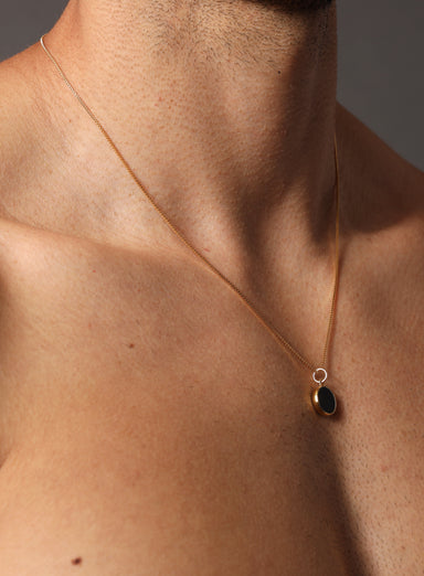 Black Onyx Gemstone Necklace Necklaces exchangecapitalmarkets: Men's Jewelry & Clothing.   