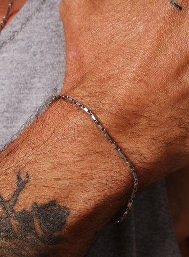 925 Oxidized Sterling Silver Chain Bracelet Bracelets exchangecapitalmarkets: Men's Jewelry & Clothing.   