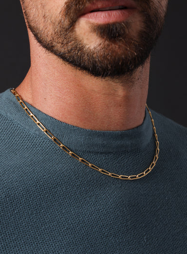 14k Gold Filled Elongated Cable Bevel Chain Necklace for Men Jewelry exchangecapitalmarkets: Men's Jewelry & Clothing.   