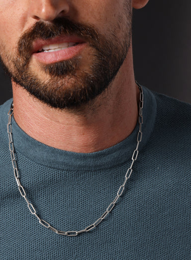 925 Oxidized Sterling Silver Cable "Clip" Chain Jewelry exchangecapitalmarkets: Men's Jewelry & Clothing.   