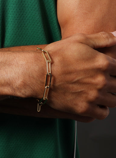 Large Gold Plated Stainless Steel Adjustable Clip Chain Bracelet Bracelets exchangecapitalmarkets: Men's Jewelry & Clothing.   