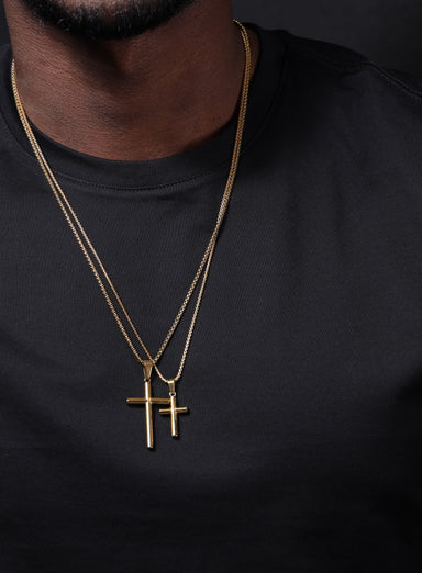 Double Gold Cross Necklace | Mix and Match Combo | Make your own Set Necklace Sets exchangecapitalmarkets: Men's Jewelry & Clothing.   