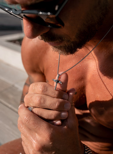 Waterproof Men's Nail Cross Necklace Necklaces exchangecapitalmarkets: Men's Jewelry & Clothing.   