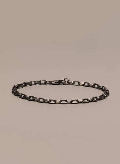 925 Oxidized Sterling Silver Elongated Cable Chain Bracelet Bracelets exchangecapitalmarkets: Men's Jewelry & Clothing.   