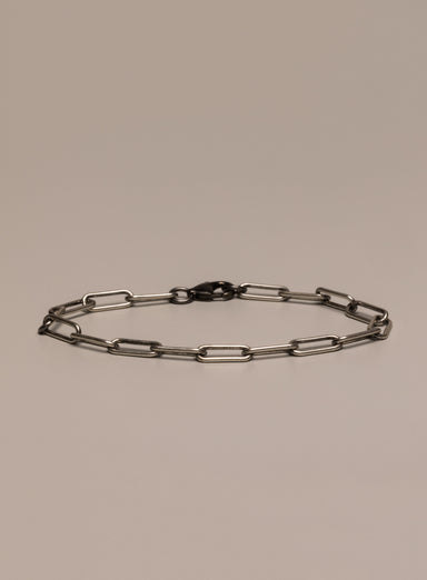 925 Oxidized Sterling Silver Clip Chain Bracelet Bracelets exchangecapitalmarkets: Men's Jewelry & Clothing.   