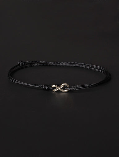 Infinity Bracelet - Black cord men's bracelet with silver clasp Jewelry exchangecapitalmarkets   