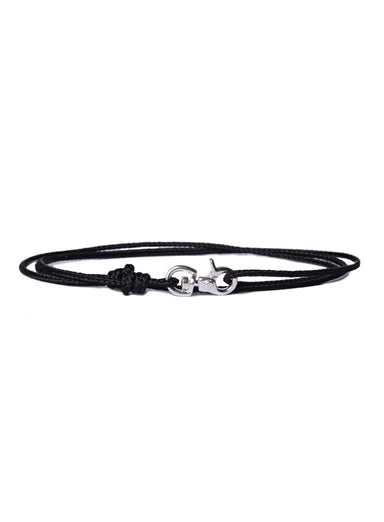 "Decoy" Sterling Silver Micro Cord Bracelet in Black for Men Jewelry exchangecapitalmarkets   