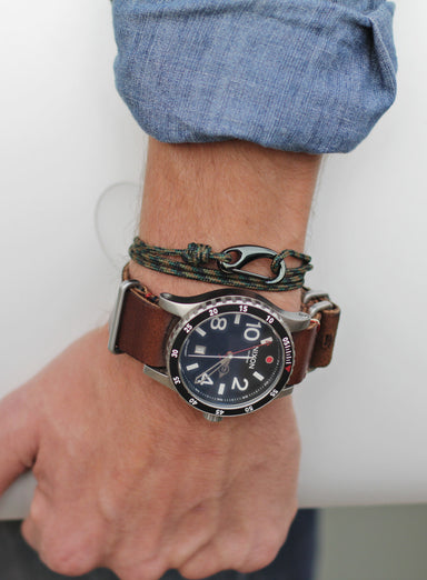 "Zero Dark Thirty" Camo + Gunmetal Tactical Cord Bracelet for Men (08K) Bracelets exchangecapitalmarkets   