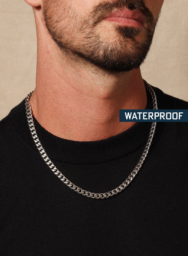 Waterproof Cuban Chain 7mm Necklaces exchangecapitalmarkets: Men's Jewelry & Clothing.   
