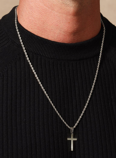 Waterproof Medium Silver Cross Pendant for Men Necklaces exchangecapitalmarkets: Men's Jewelry & Clothing.   