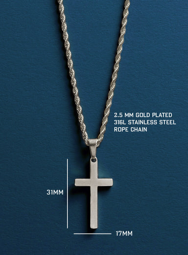Waterproof Large Silver Cross Pendant Necklaces exchangecapitalmarkets: Men's Jewelry & Clothing.   