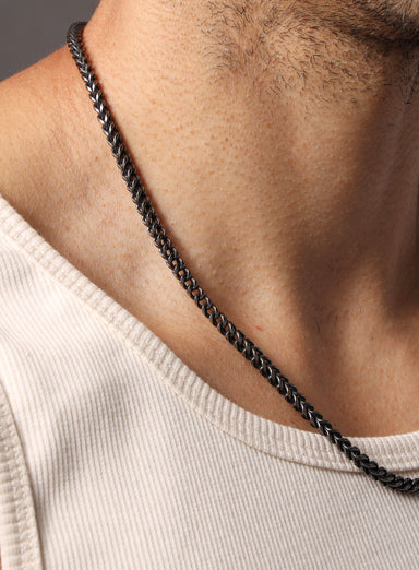 Darkened 316L Stainless Steel Large Franco chain Necklaces exchangecapitalmarkets: Men's Jewelry & Clothing.   