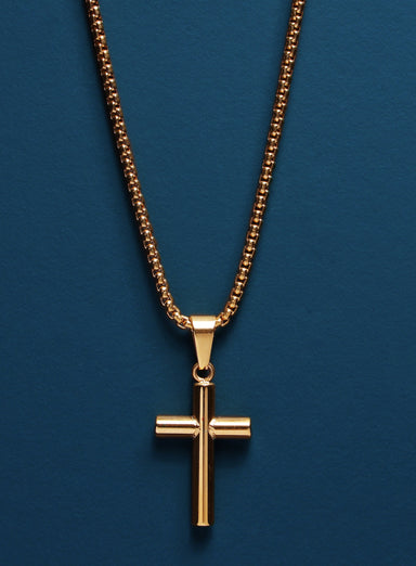 Men's Bamboo Gold Cross Pendant Necklace Necklaces exchangecapitalmarkets: Men's Jewelry & Clothing.   