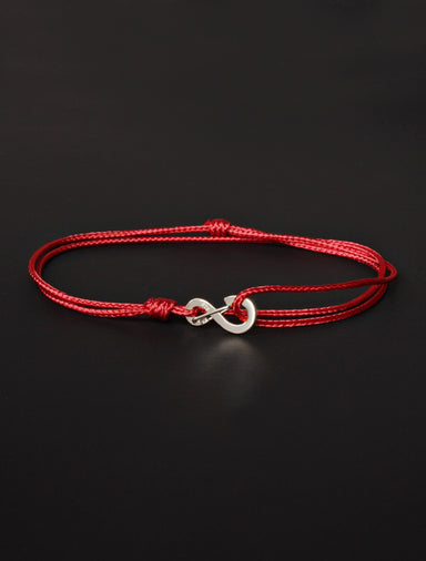 Infinity Bracelet - Red cord men's bracelet with silver clasp Jewelry exchangecapitalmarkets   