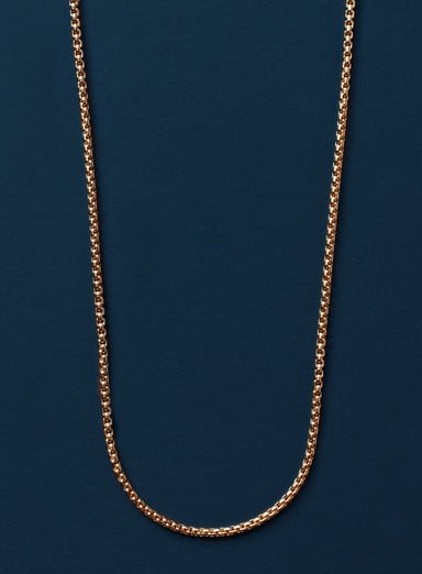 14K Gold Filled Round Box Chain Necklace for Men Necklaces exchangecapitalmarkets   