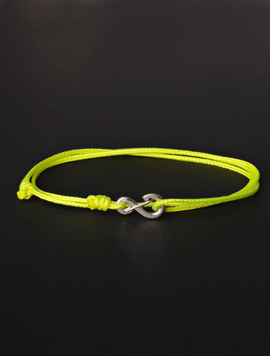 Infinity Bracelet - Neon Yellow cord men's bracelet with silver clasp Jewelry exchangecapitalmarkets   